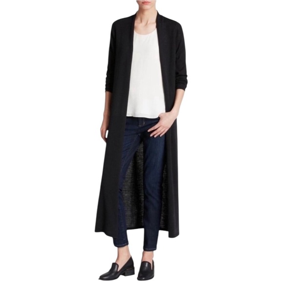 Eileen Fisher Sweaters - Eileen Fisher 100% Wool Long Open Cardigan- Size Medium